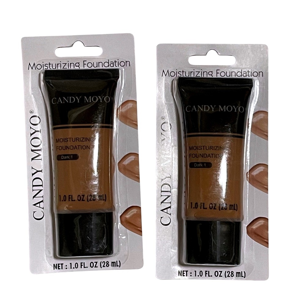 Candy Moyo Moisturizing Foundation Dark 1 Set of 2 Tubes 1.0 fl oz Each New